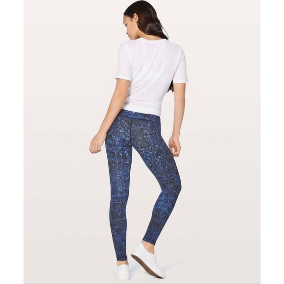 Lululemon Wunder Under Hi Rise Tight Womens 2 City Lights Multi Black Blue Yoga - Picture 2 of 6